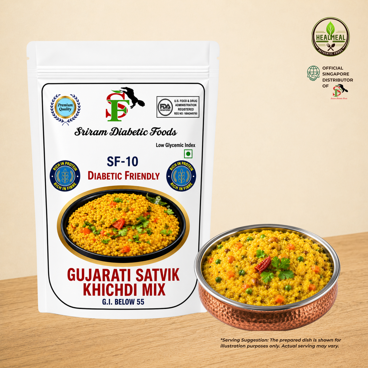 SF-10 Low GI* Diabetic-Friendly Gujarati Satvik Khichdi Mix