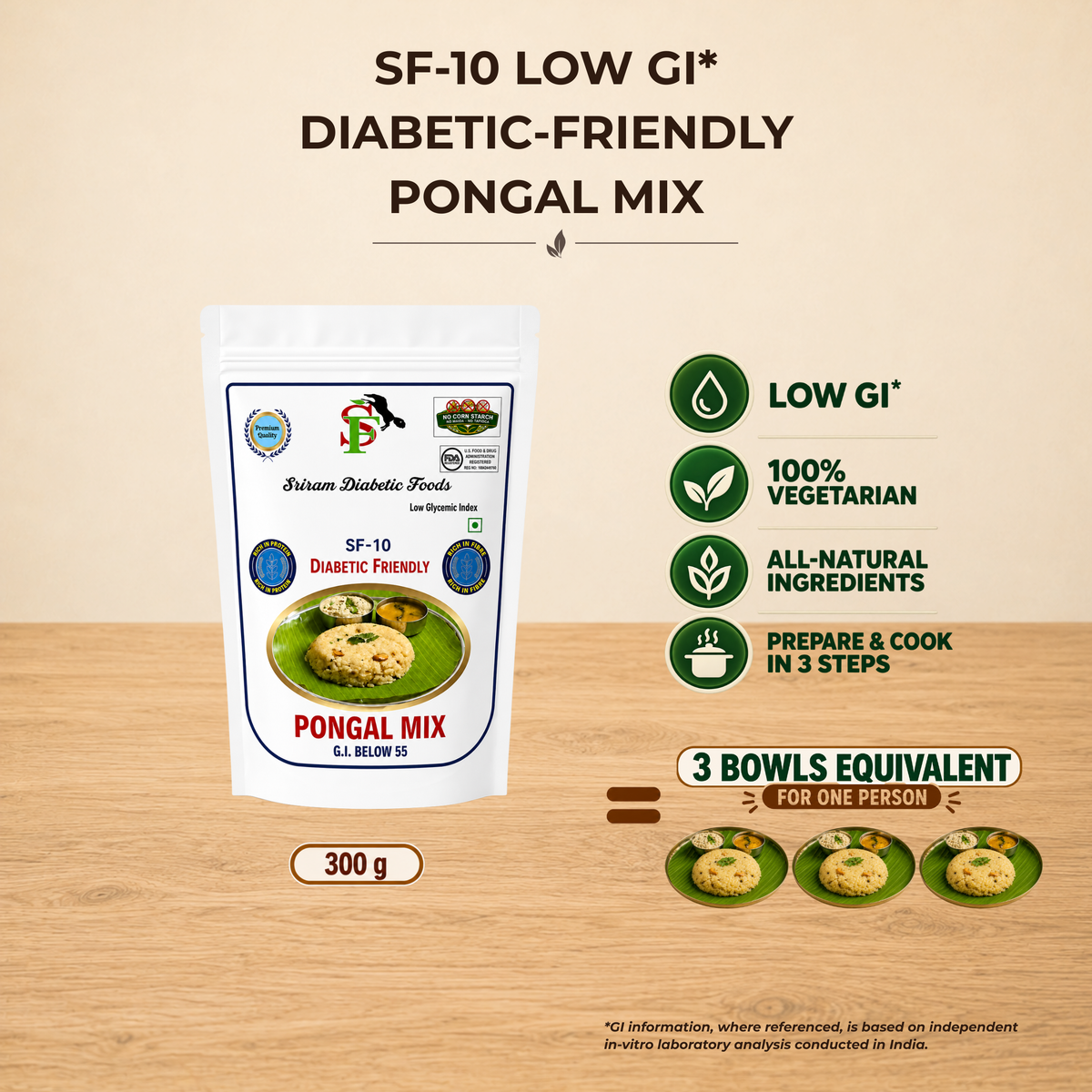 SF-10 Low GI* Diabetic-Friendly Pongal Mix