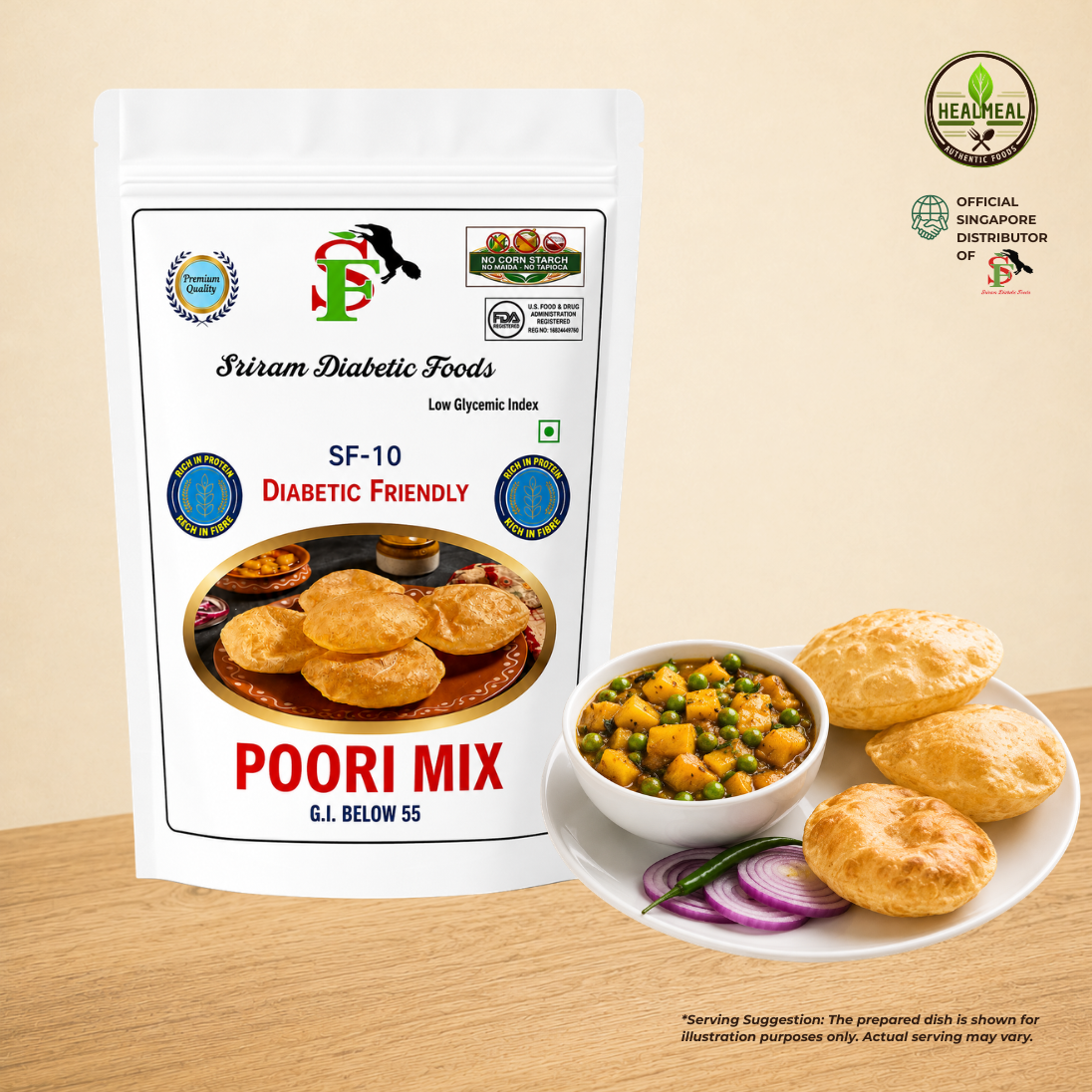 SF-10 Low GI* Diabetic-Friendly Poori Mix
