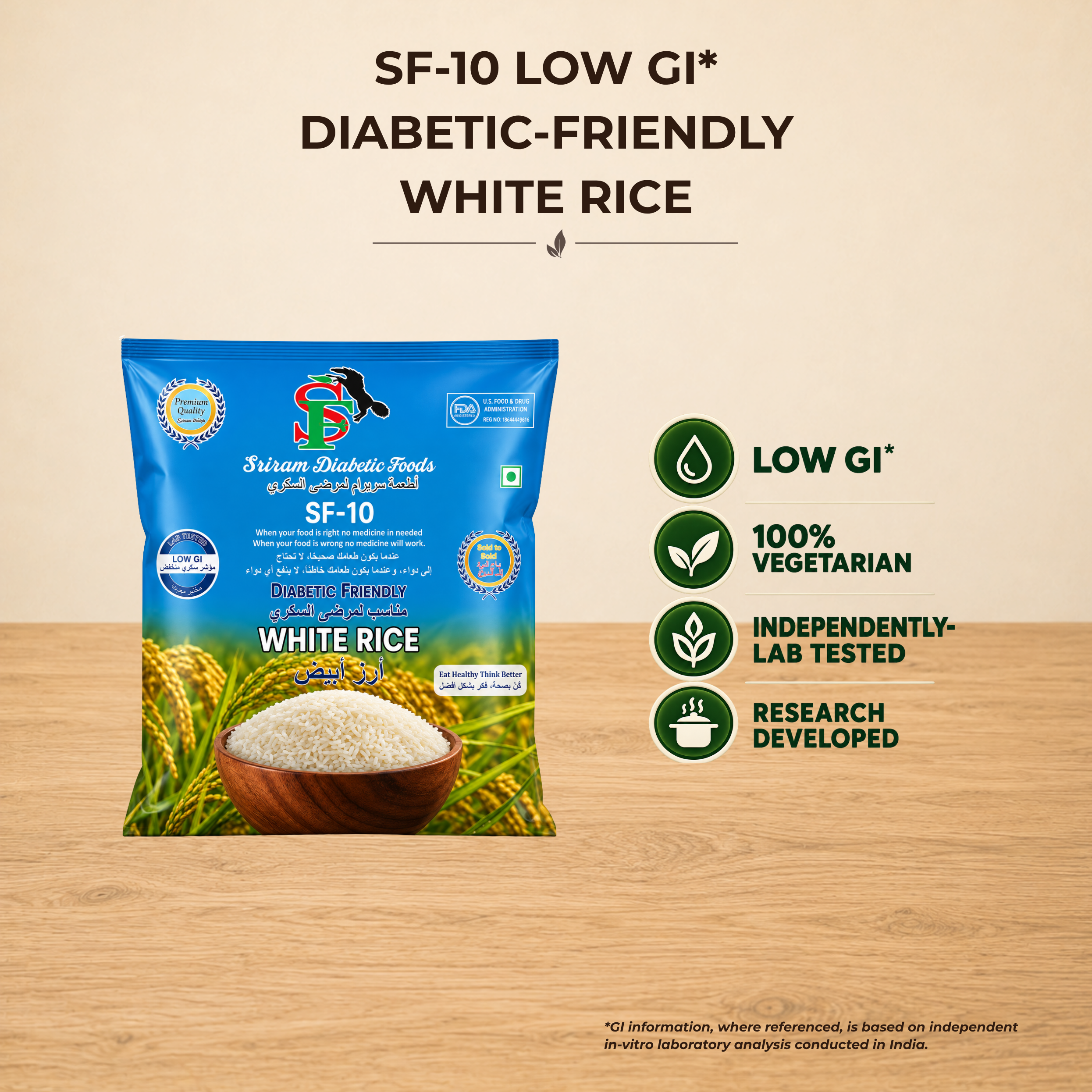SF-10 Low GI* Diabetic-Friendly White Rice (3 Kg)